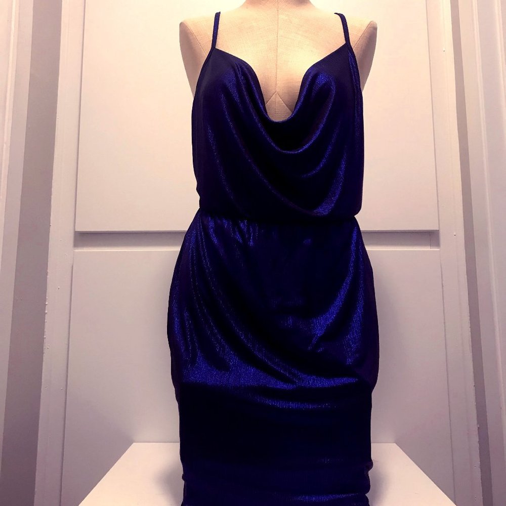 Chic Shiny Blue Party Dress